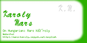 karoly mars business card